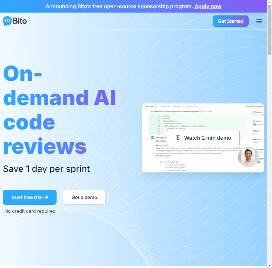 Bito: On-Demand AI Code Reviews